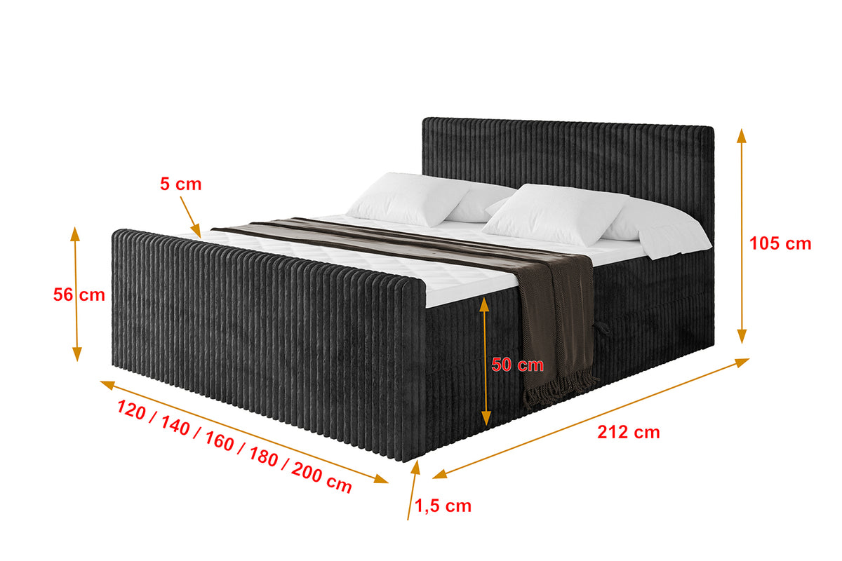 Łóżko boxspring TOLO-Z sztruks