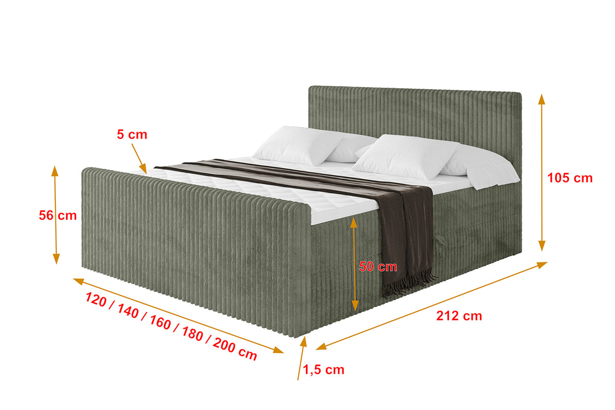 Łóżko boxspring TOLO-Z sztruks