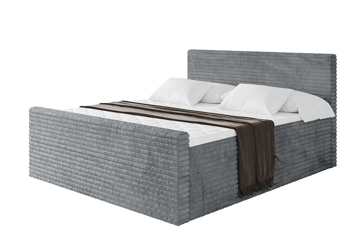 Łóżko boxspring TOLO-Z-v1 sztruks, Ciemnoszary - Tilia 90 / 120x200 cm / H4