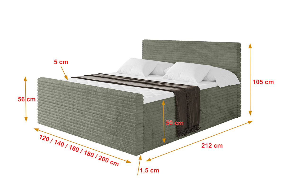 Łóżko boxspring TOLO-Z-v1 sztruks
