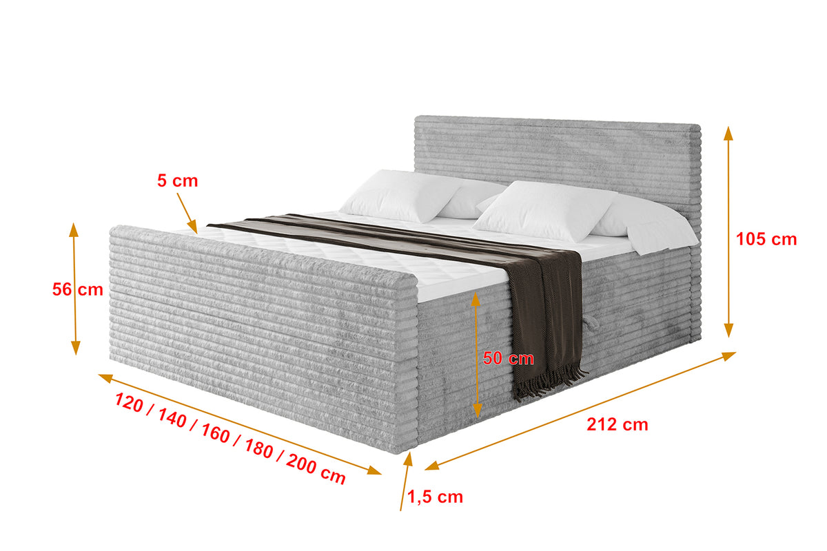 Łóżko boxspring TOLO-Z-v1 sztruks
