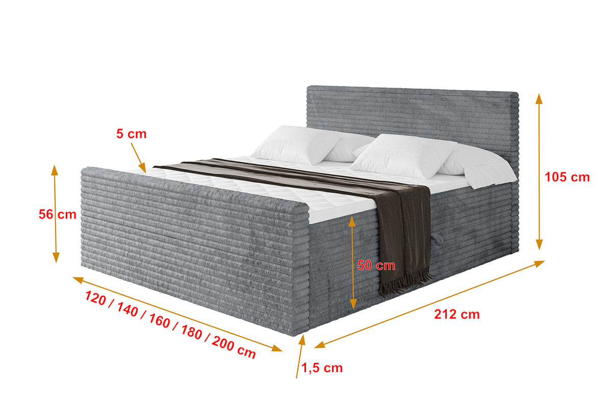 Łóżko boxspring TOLO-Z-v1 sztruks