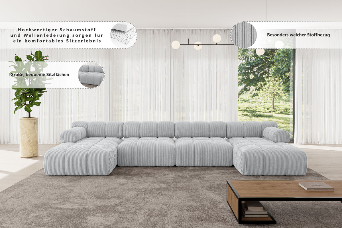 Wohnlandschaft TESSO-U2 Samt