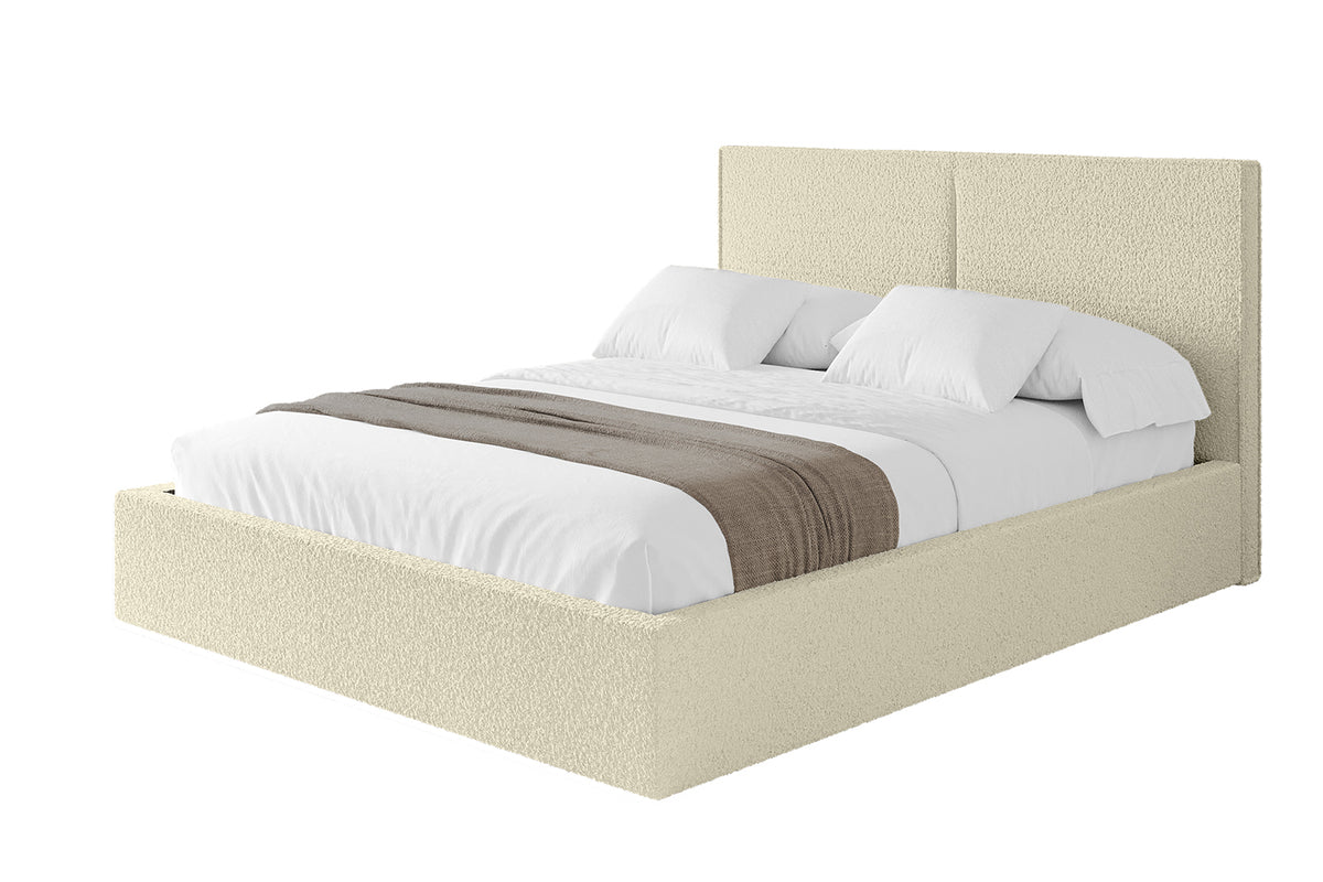 Polsterbett VANTO Bouclé, Beige - Quelle 02 / 120x200 cm / Ohne Matratze