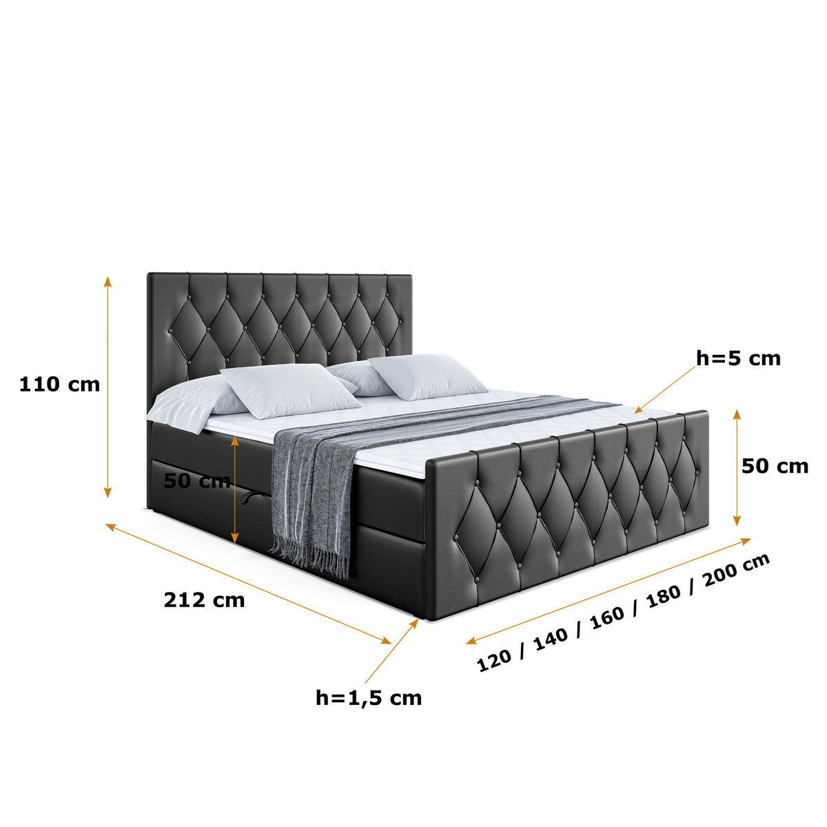 Łóżko boxspring VELANTO ekoskóra