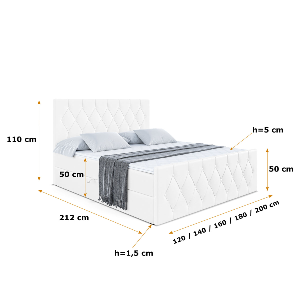 Łóżko boxspring VELANTO ekoskóra