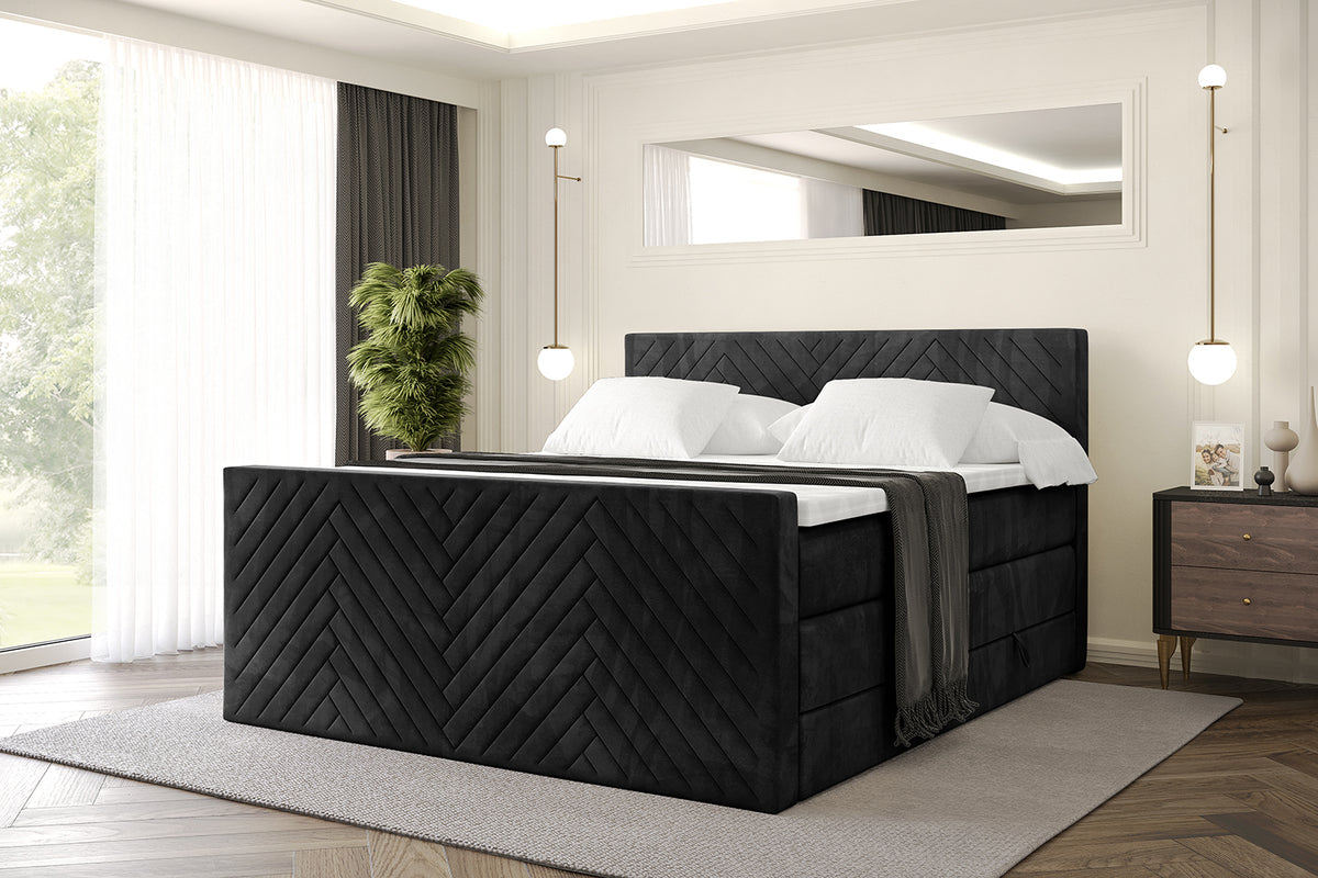 Boxspringbett VEXA-Z KING Samt