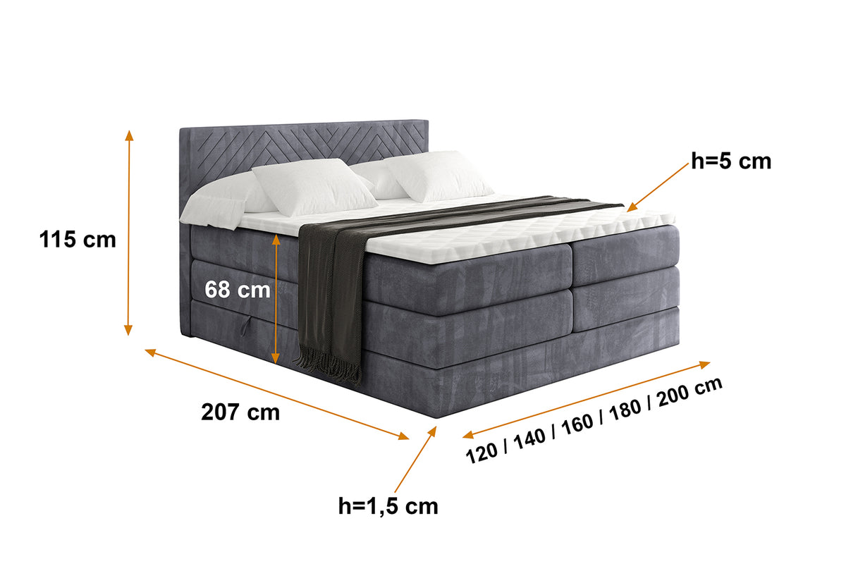 Boxspringbett VEXA KING Samt
