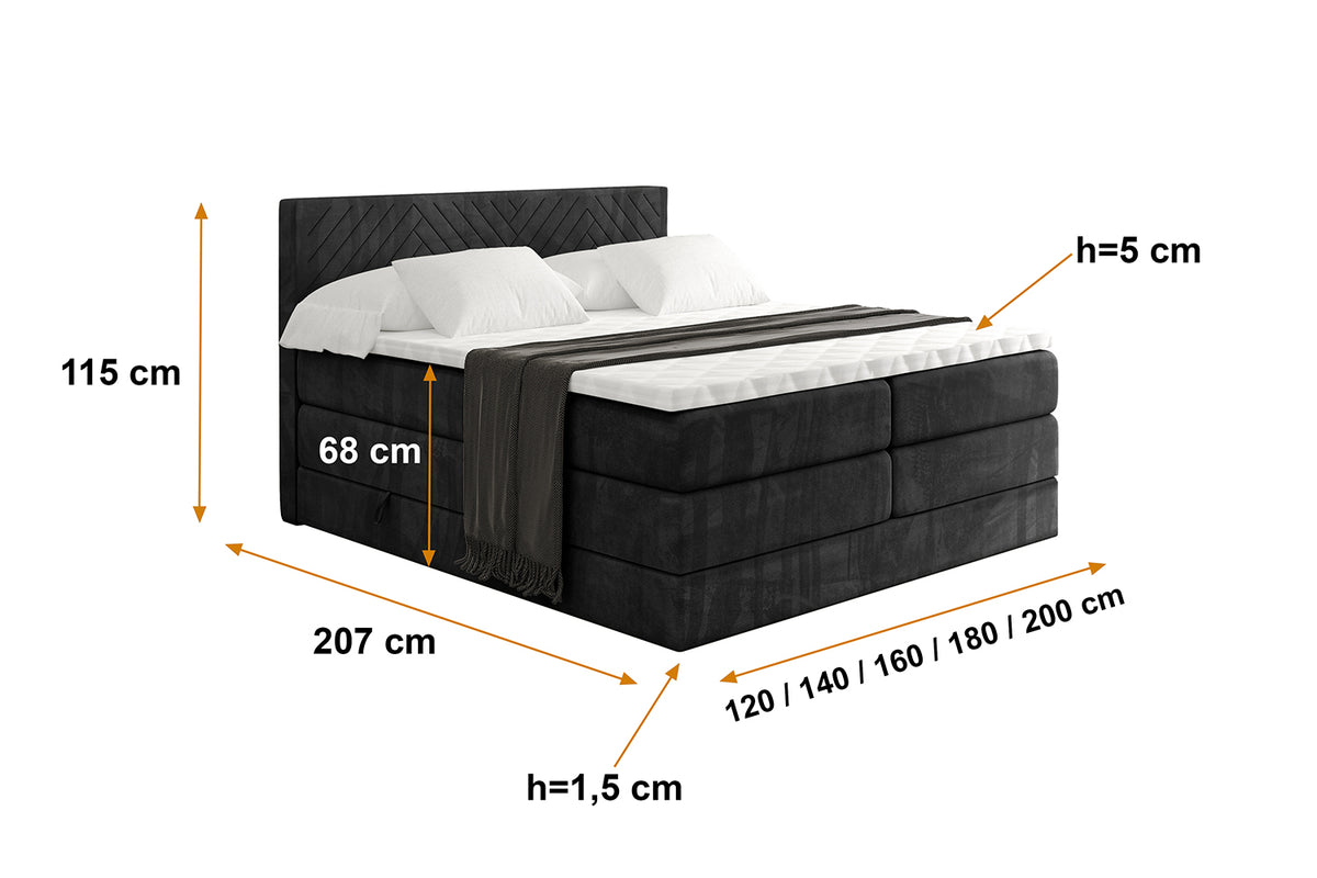 Boxspringbett VEXA KING Samt