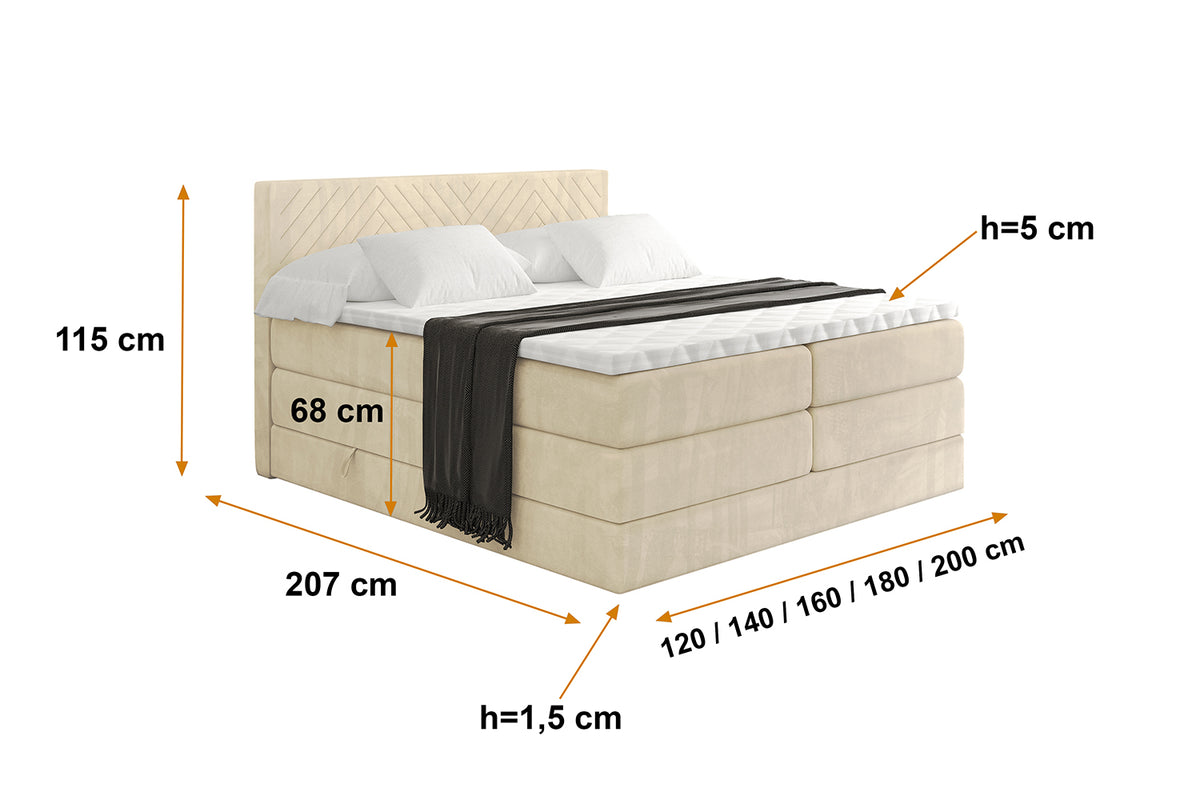 Boxspringbett VEXA KING Samt