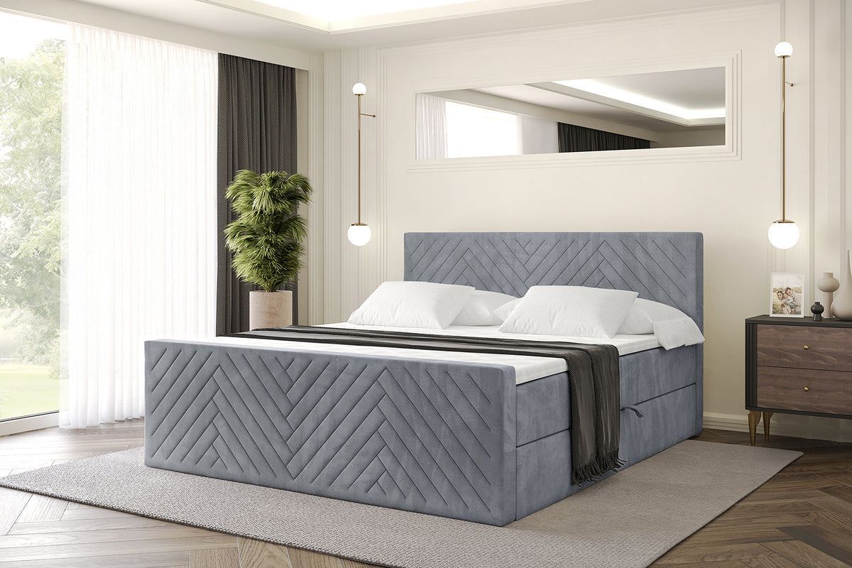 Łóżko boxspring VEXA-Z welur