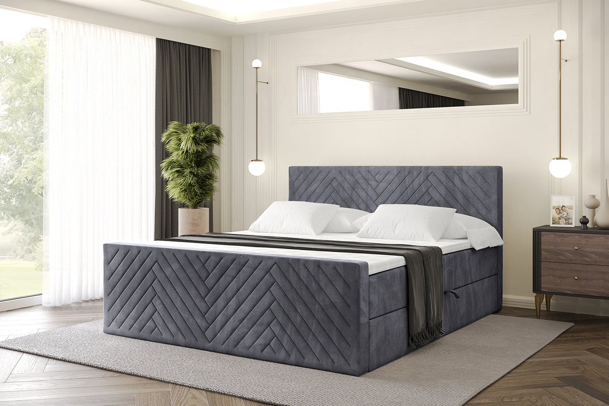 Łóżko boxspring VEXA-Z welur