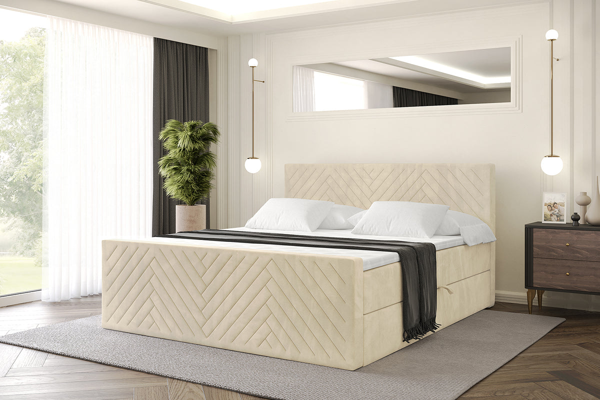 Łóżko boxspring VEXA-Z welur