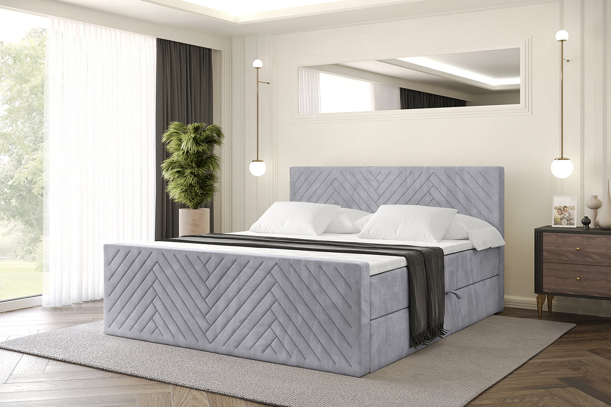 Łóżko boxspring VEXA-Z welur