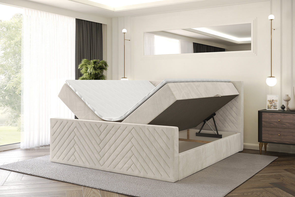 Łóżko boxspring VEXA-Z welur