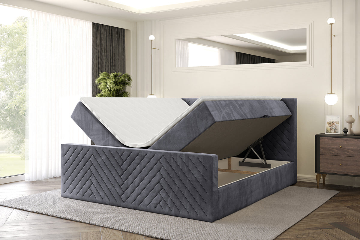 Łóżko boxspring VEXA-Z welur