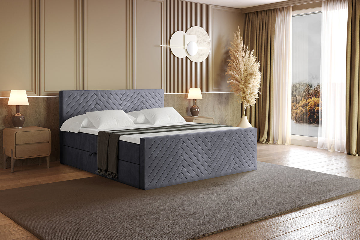 Łóżko boxspring VEXA-Z welur