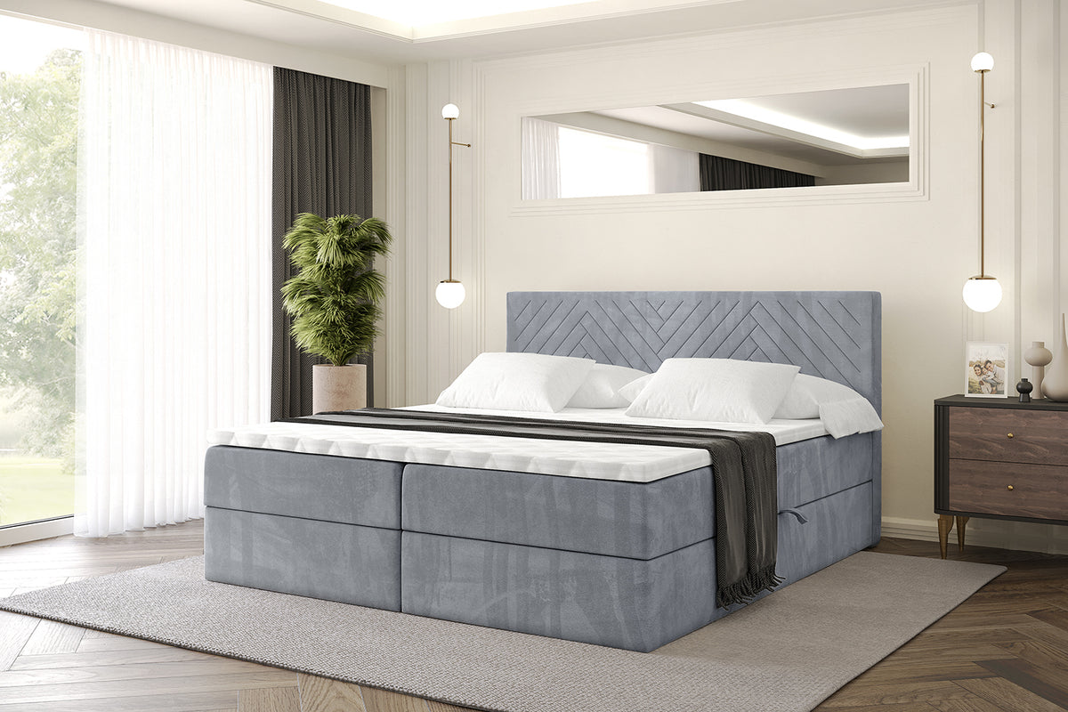 Łóżko boxspring VEXA welur