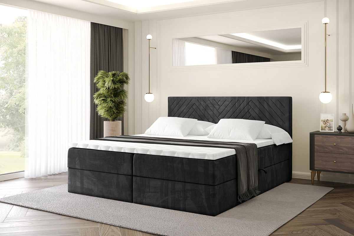 Łóżko boxspring VEXA welur