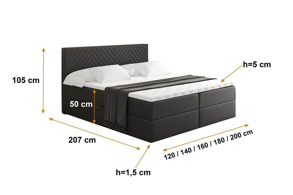 Łóżko boxspring VEXA ekoskóra