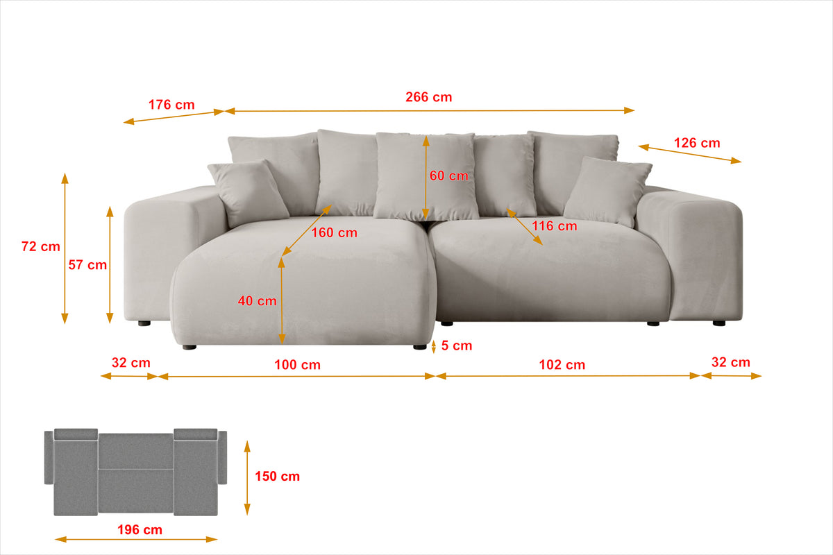 Ecksofa ESKAR-L Samt