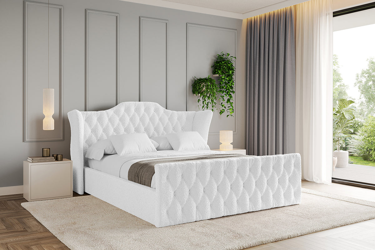 Łóżko tapicerowane ZORAN-Z Bouclé