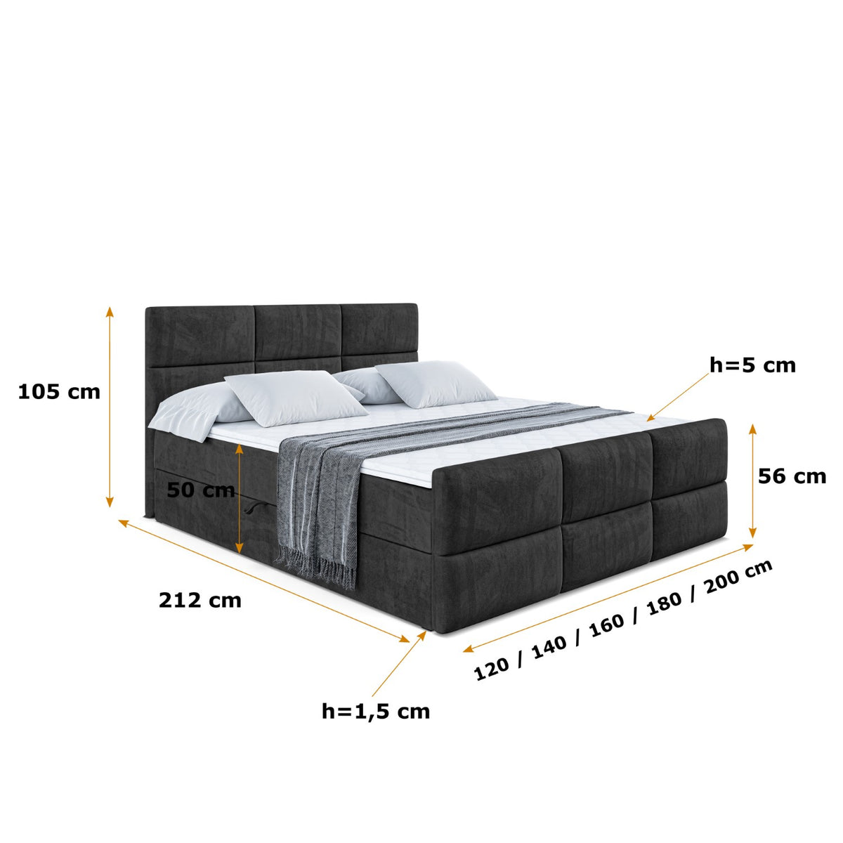Łóżko boxspring OHIO-Z welur