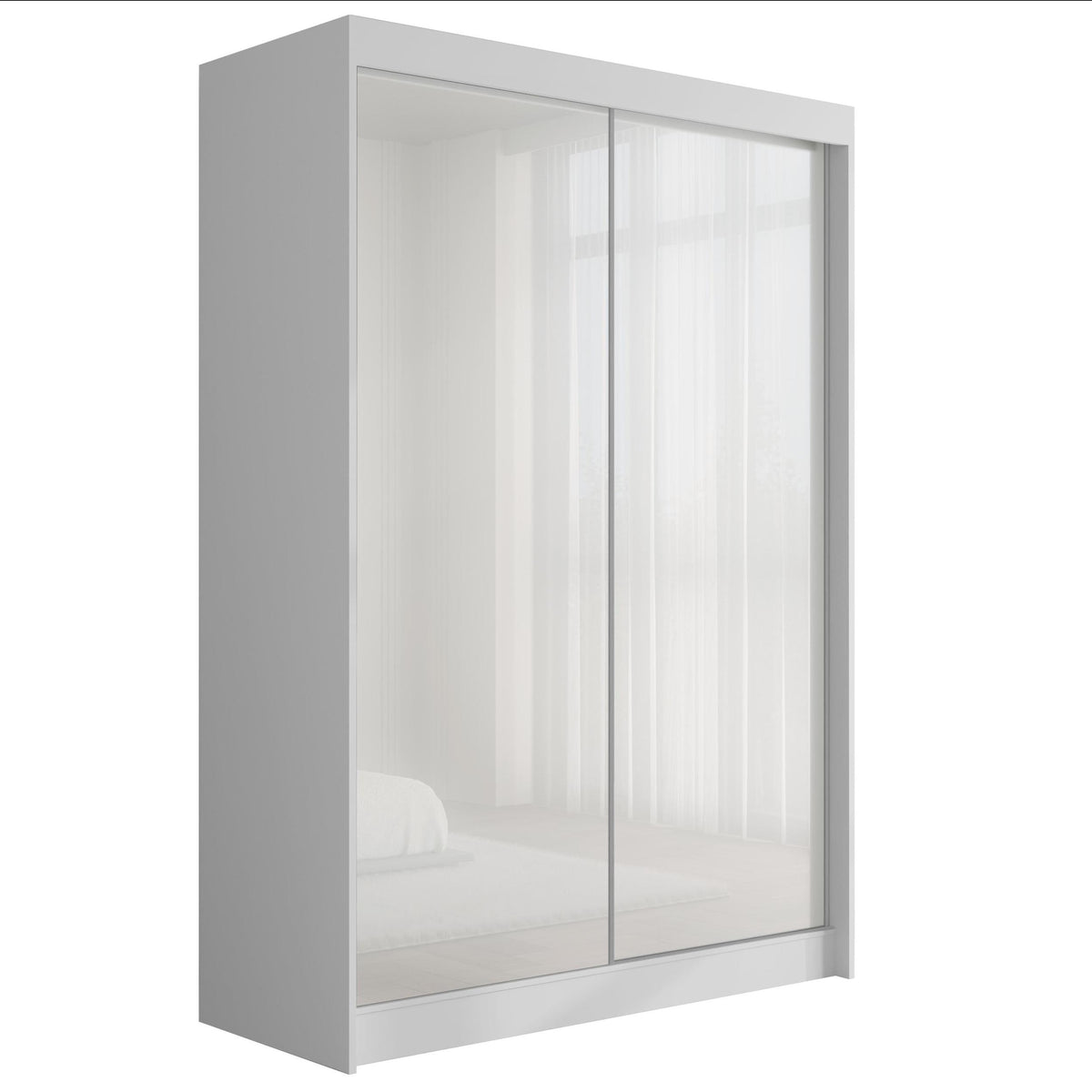 Szafa przesuwna PEKA, Biały/Biały Lacobel / 150 cm x 61 cm x 215 cm / Bez LED