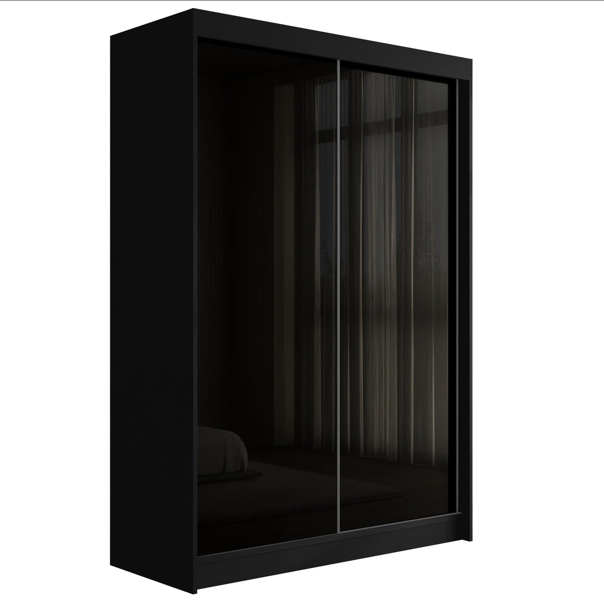 Szafa przesuwna PEKA, Czarny/Czarny Lacobel / 150 cm x 61 cm x 215 cm / Bez LED