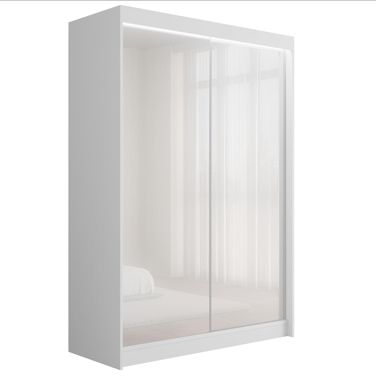 Szafa przesuwna PEKA, Biały/Biały Lacobel / 120 cm x 61 cm x 215 cm / Z LED