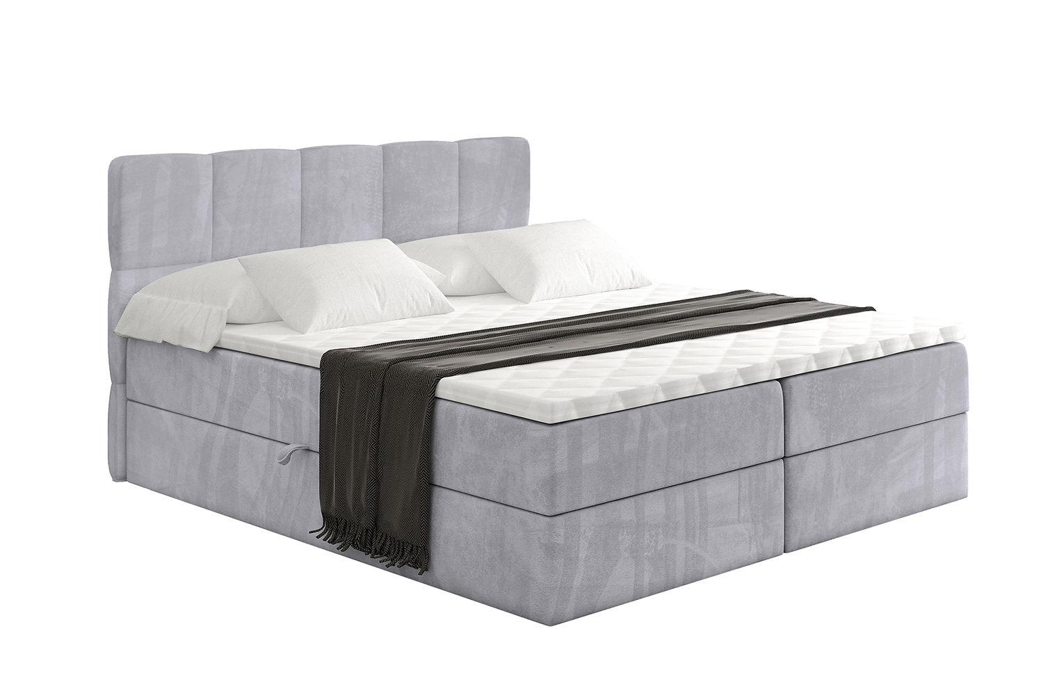 Boxbett LIRO 120x200 cm Hellgrau - Monolith 84