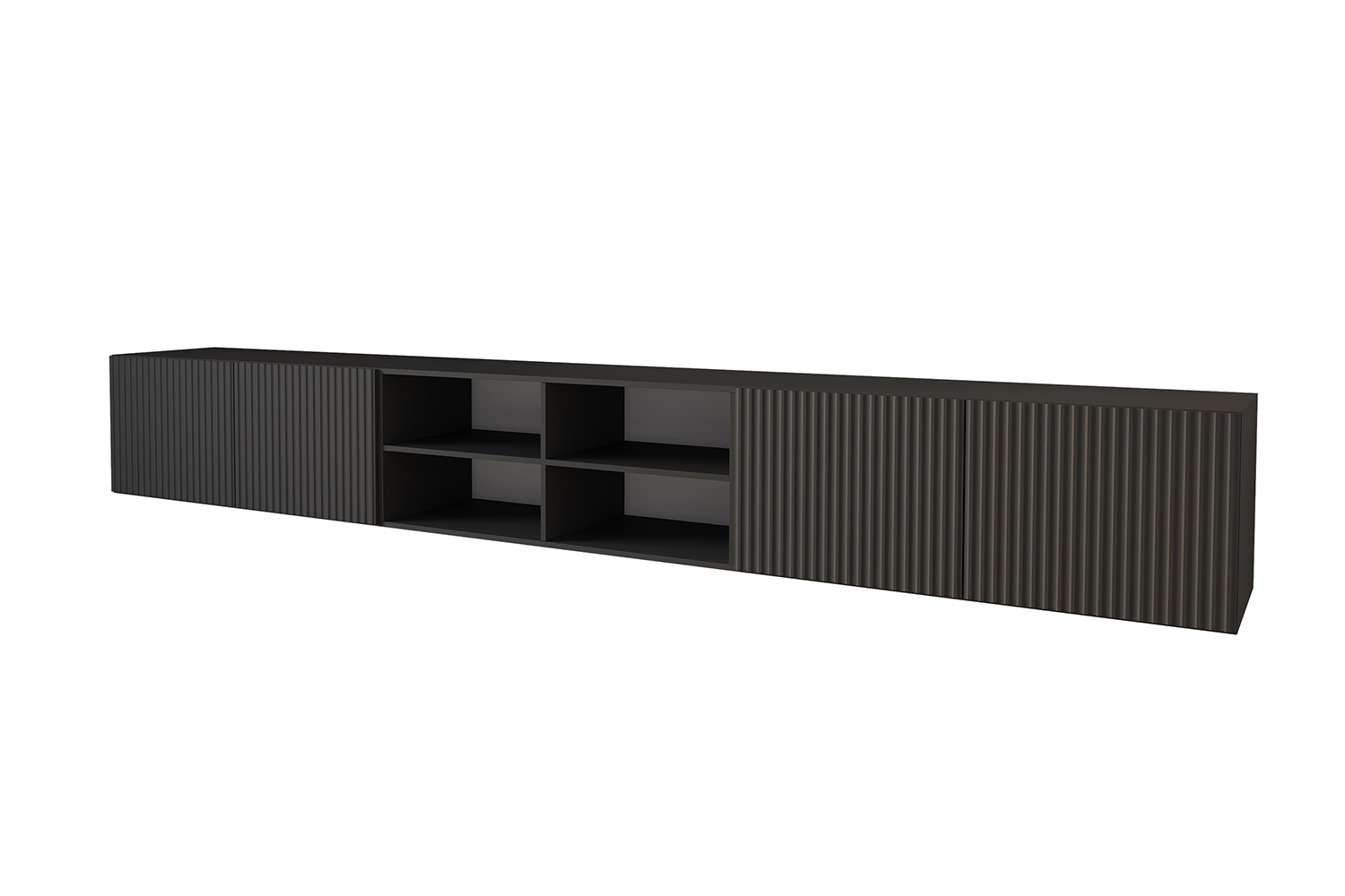 Lowboard NOA 4 offen 3 x 100 cm Schwarz