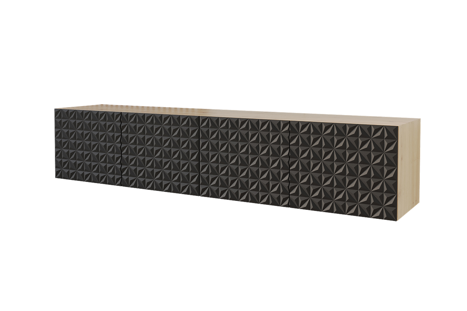 Lowboard VIRA 2 x 100 cm Artisan und Schwarz