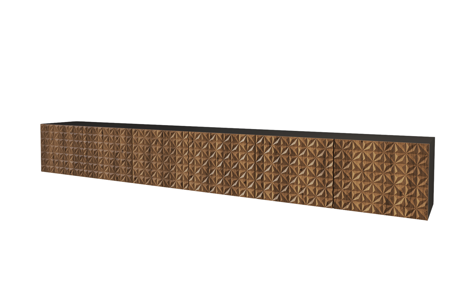 Lowboard VIRA 3 x 100 cm Schwarz und Katania