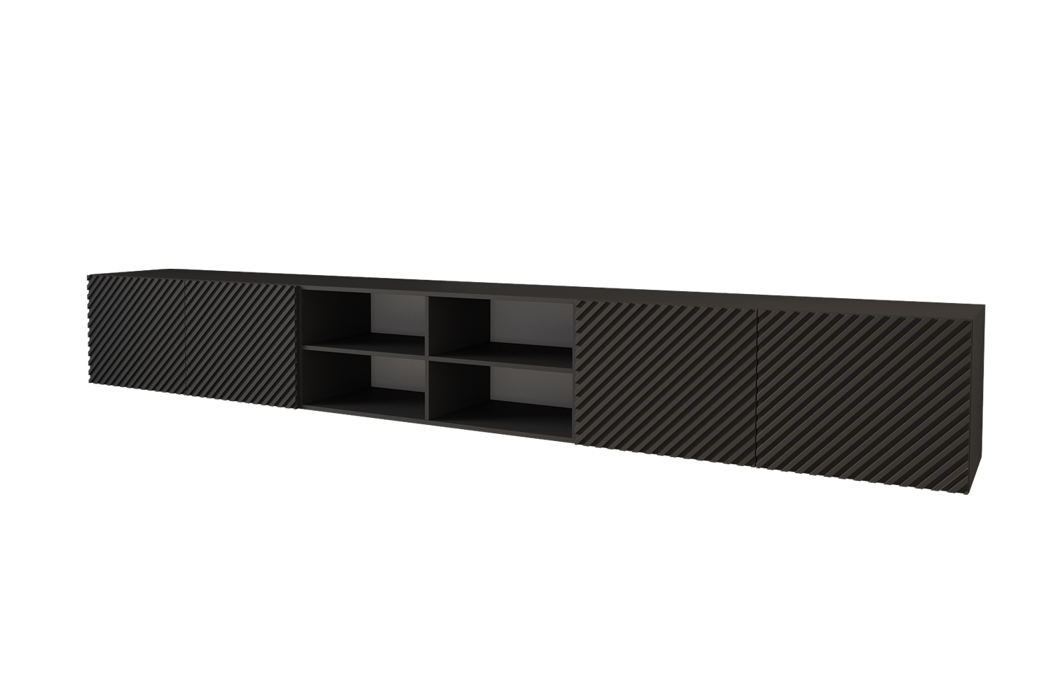 Lowboard ZENO 4 offen 3 x 100 cm Schwarz