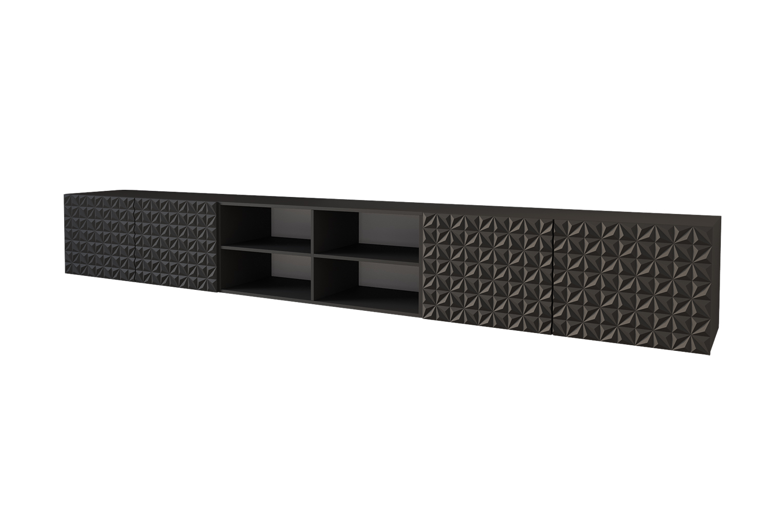 Lowboard VIRA 4 offen 3 x 100 cm Schwarz