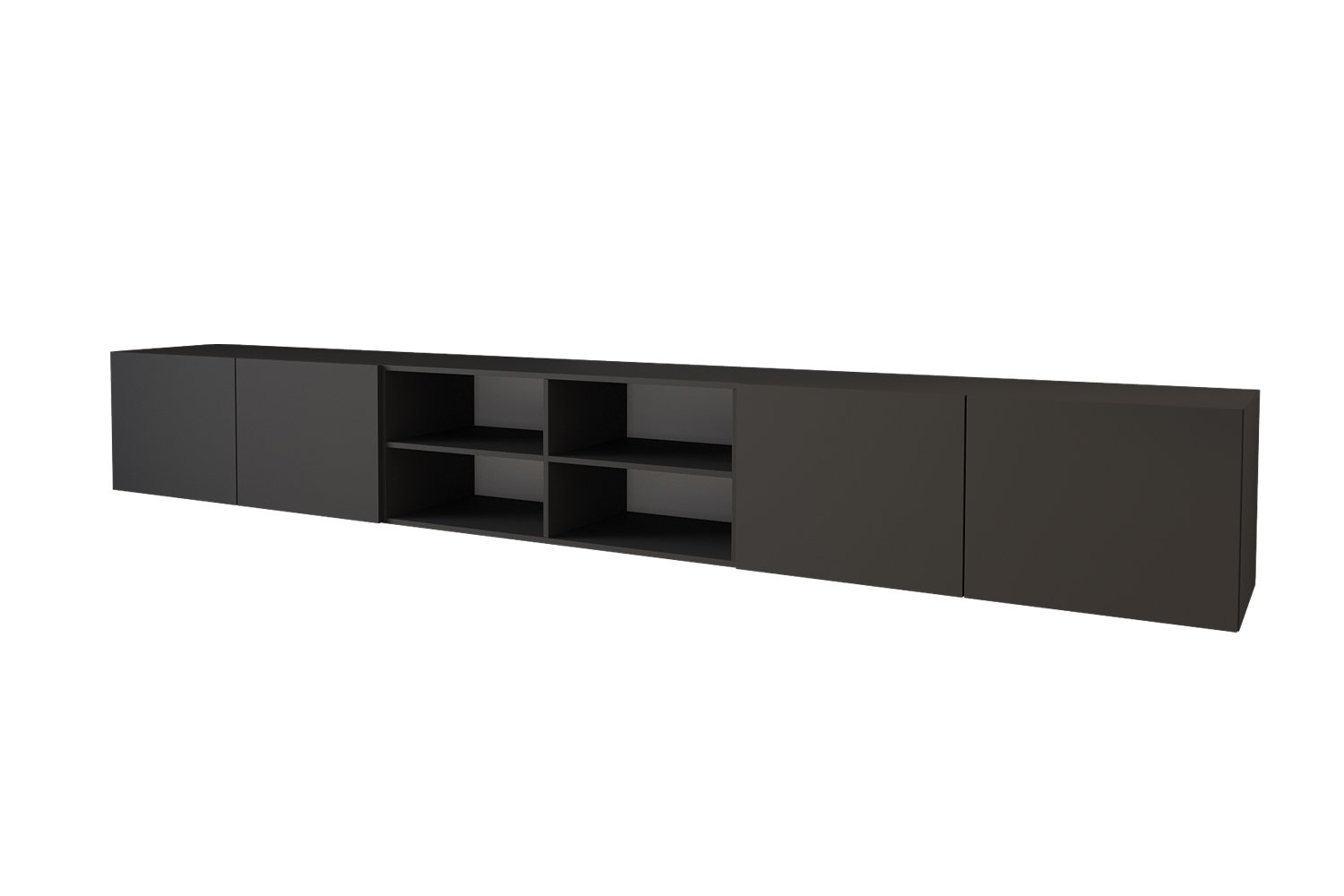 Lowboard ELIO 4 offen 3 x 100 cm Schwarz