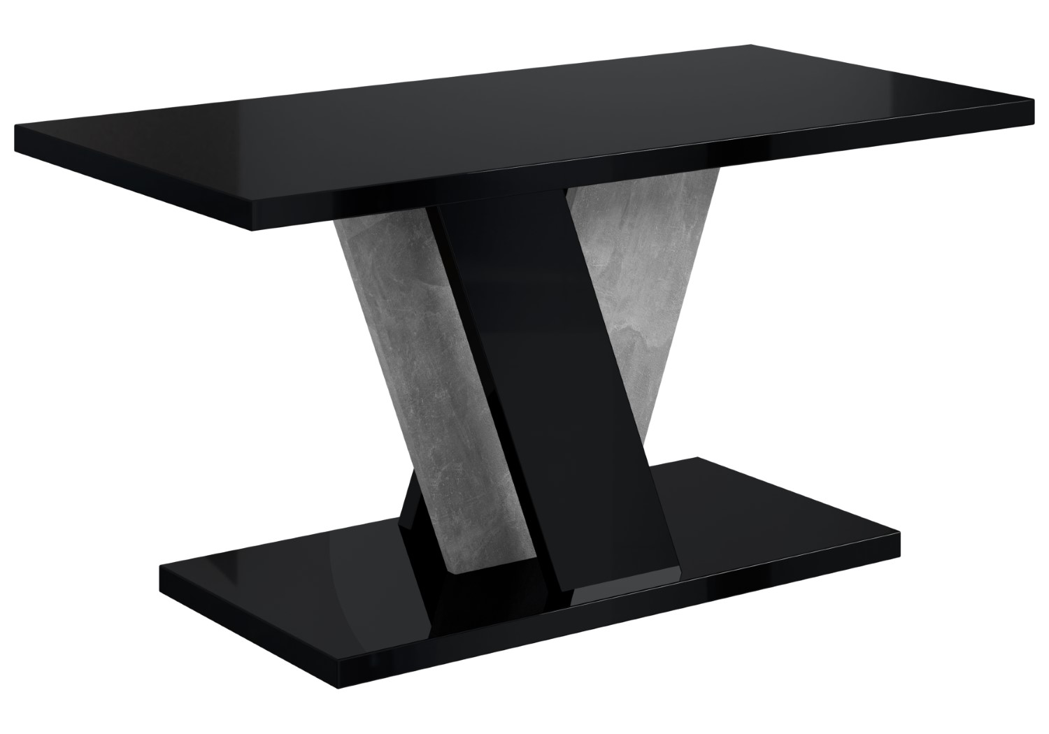 Couchtische INEY Hochglanz Schwarz / Betonoptik