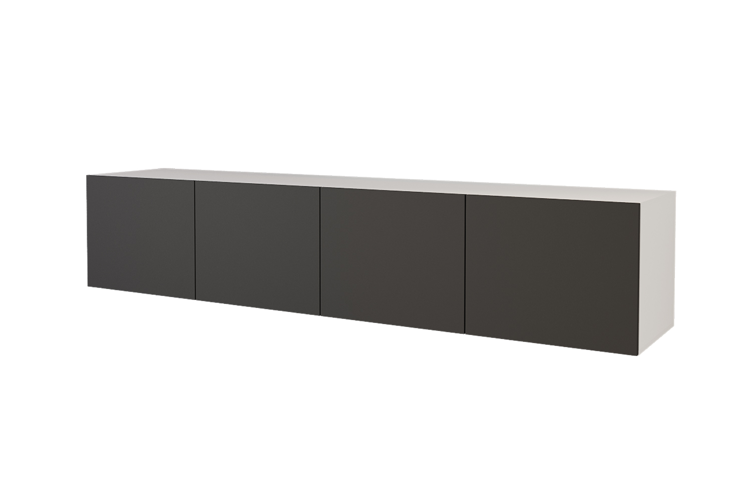 Lowboard ELIO 2 x 100 cm Weiß und Schwarz