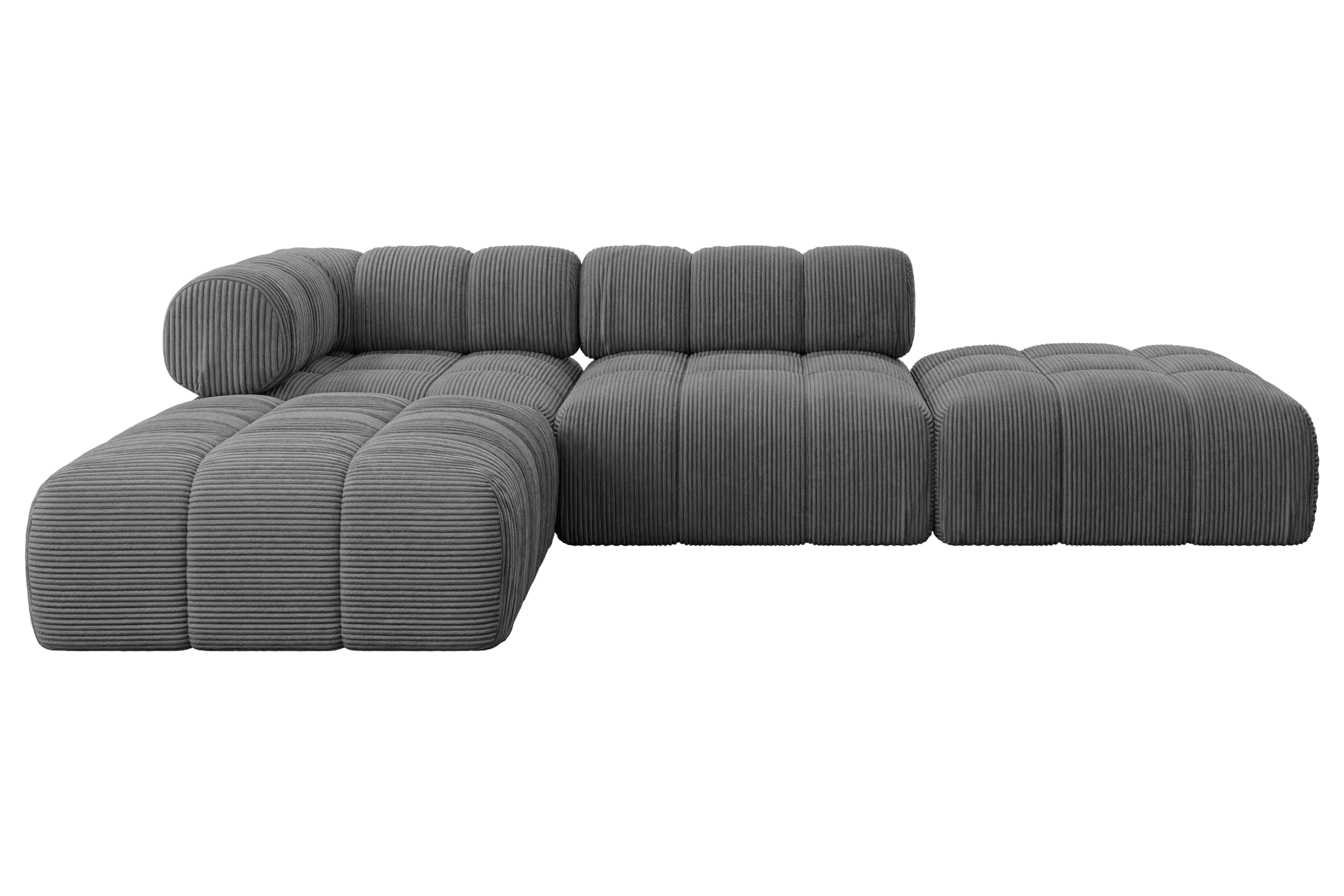Ecksofa Kerru-L1 Dunkelgrau - Poso 115