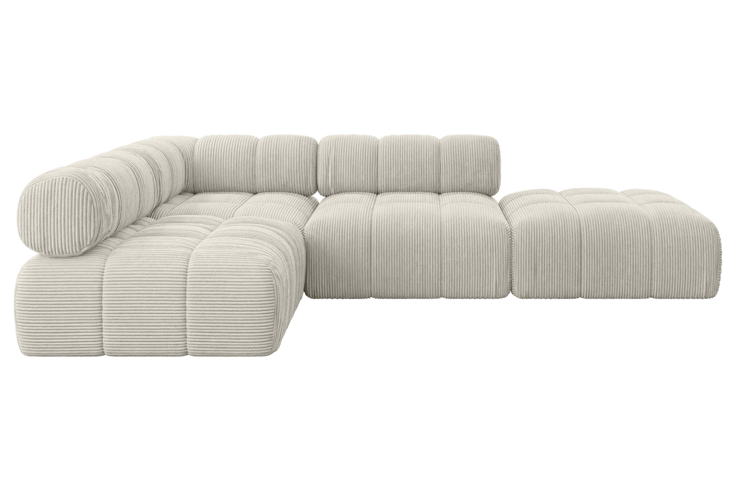 Ecksofa Favio-L1 Cremeweiß - Poso 100