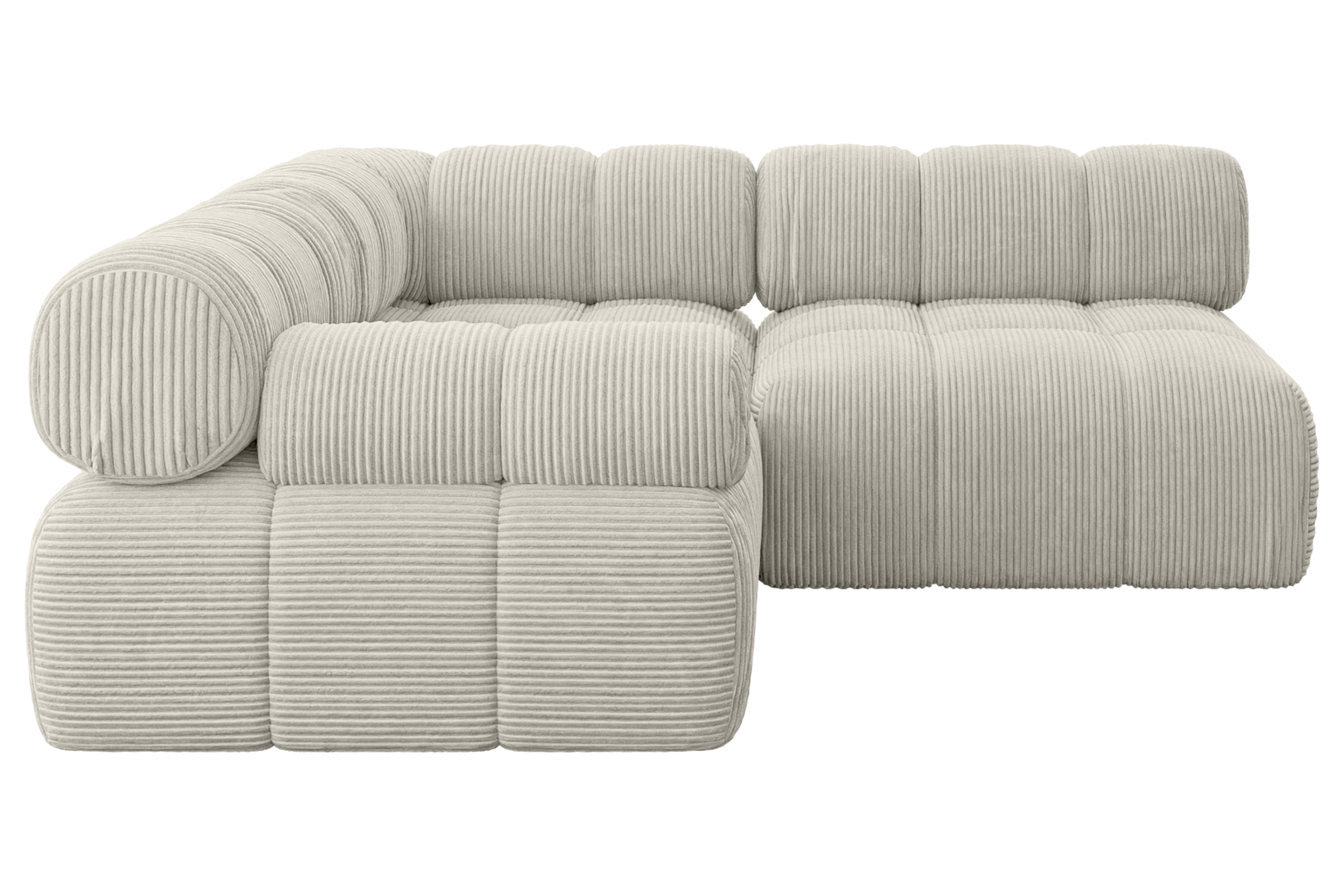 Ecksofa Mende-L1 Cremeweiß - Poso 100