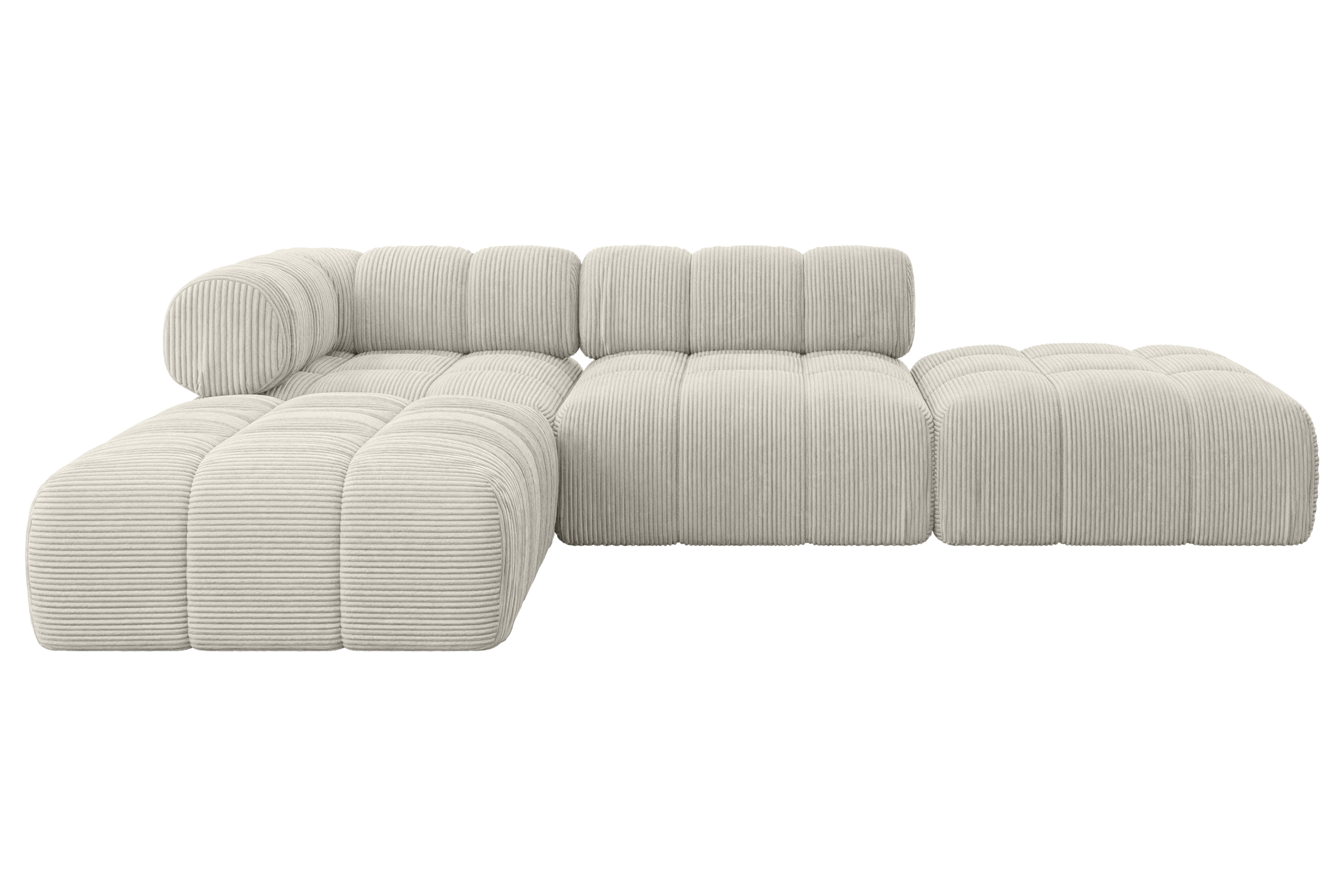 Ecksofa Kerru-L1 Cremeweiß - Poso 100