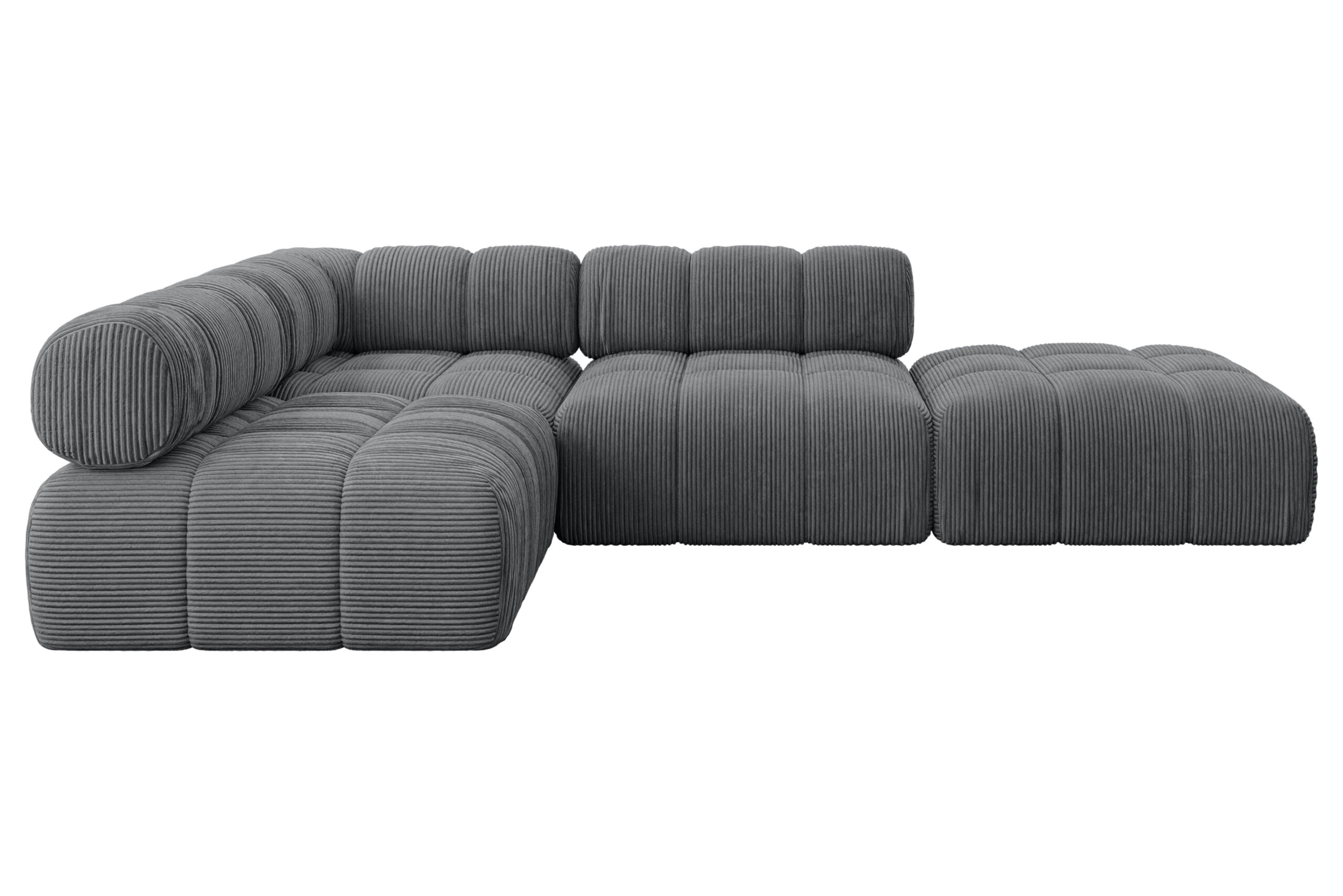Ecksofa Favio-L1 Dunkelgrau - Poso 115