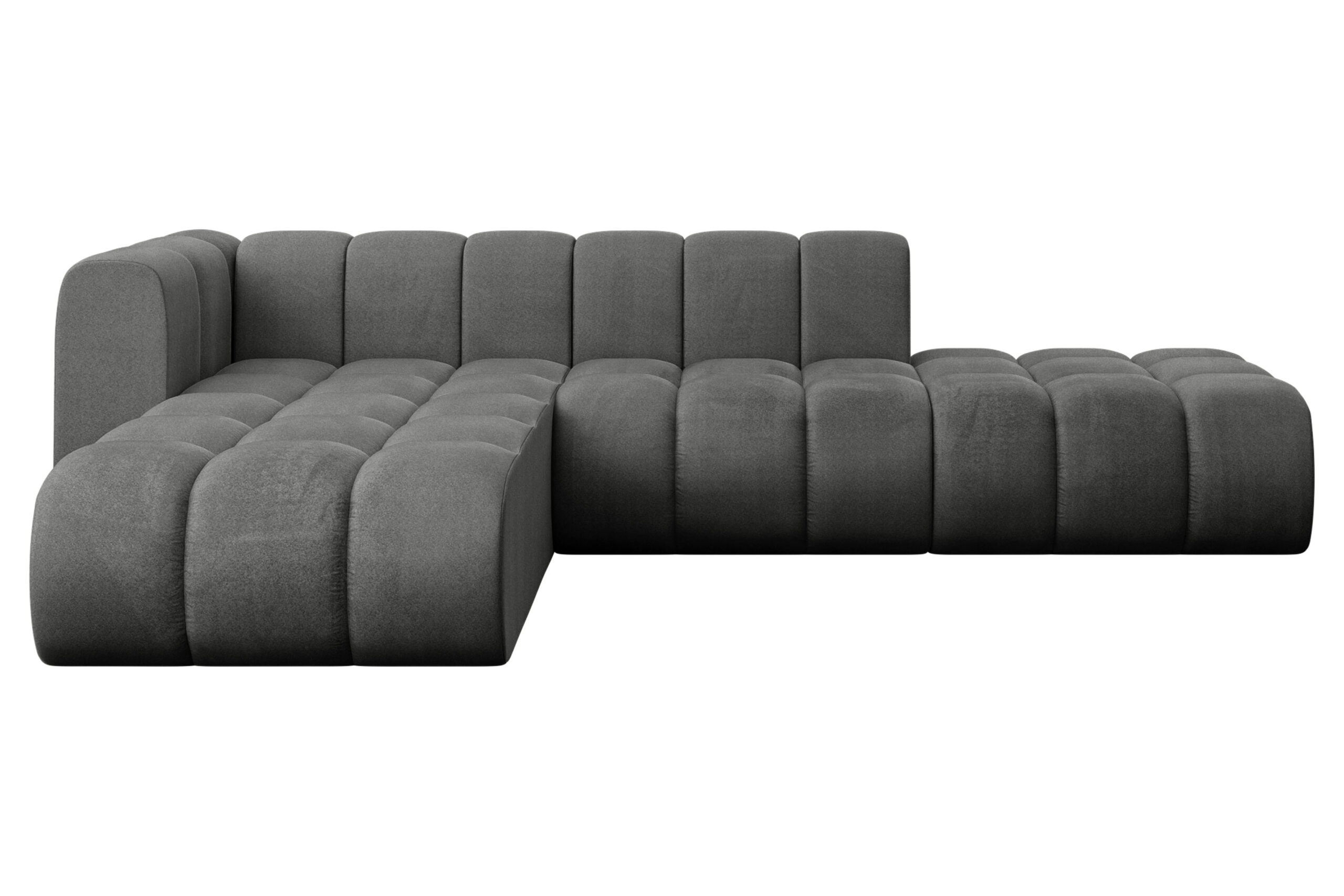 Ecksofa Zuvon-L1 Dunkelgrau - Monolith 92