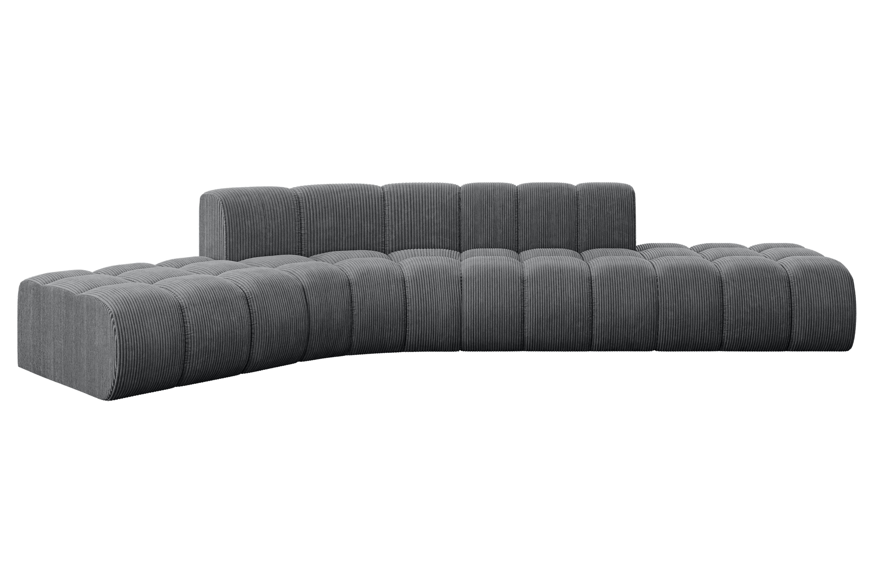 Ecksofa Solven-L1 Dunkelgrau - Poso 115