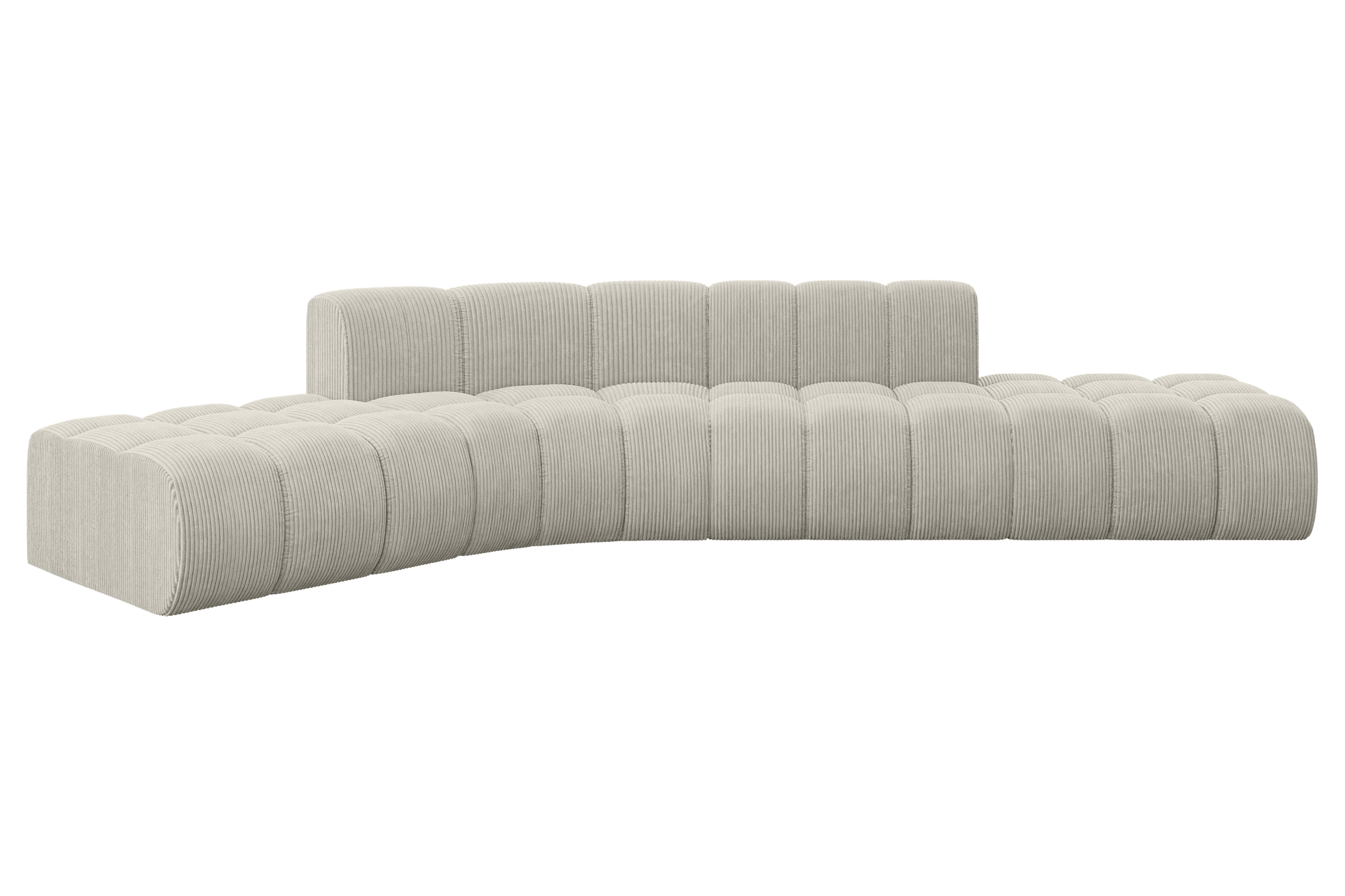 Ecksofa Solven-L1 Cremeweiß - Poso 100