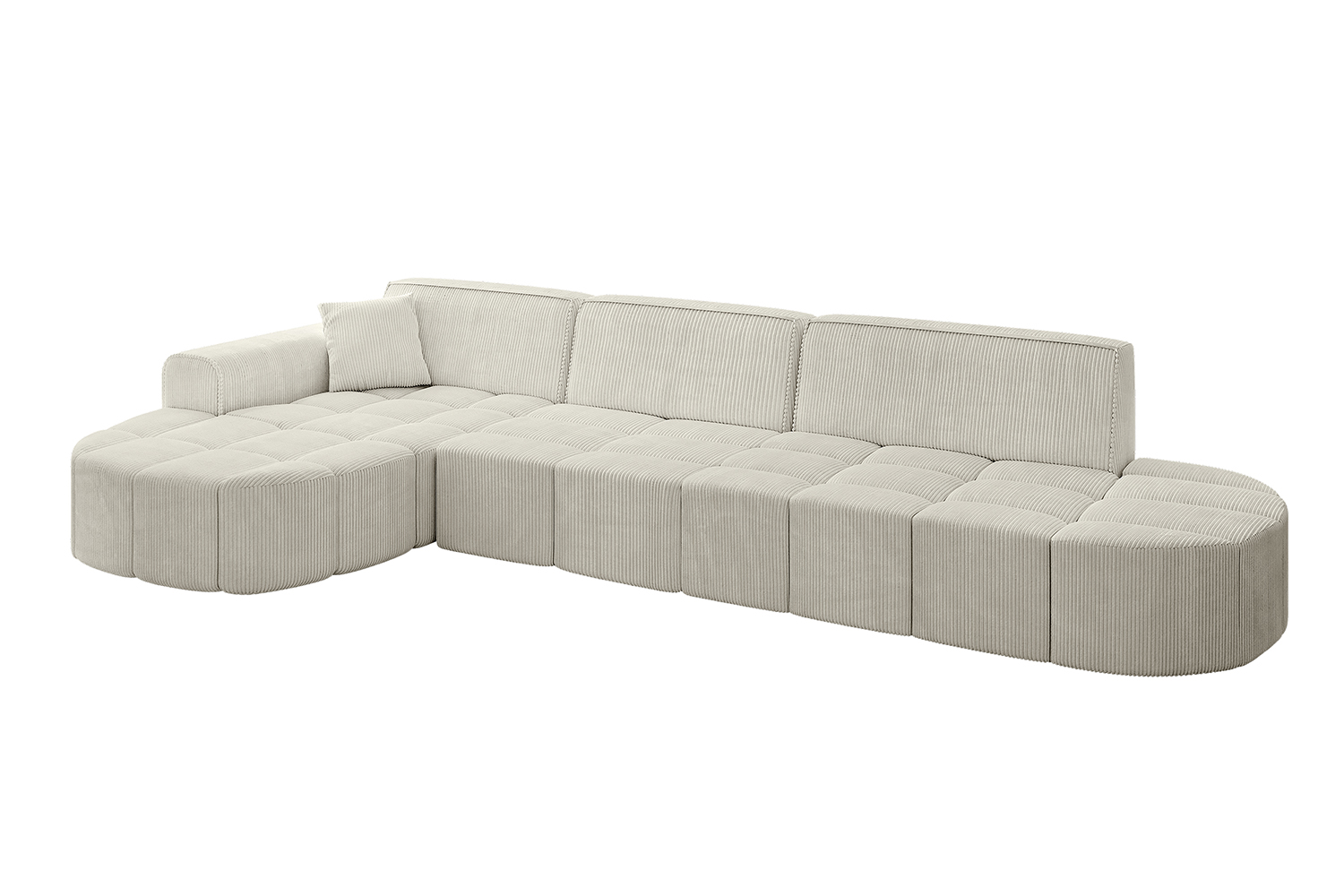 Ecksofa LIVO-L2 Cremeweiß - Poso 100
