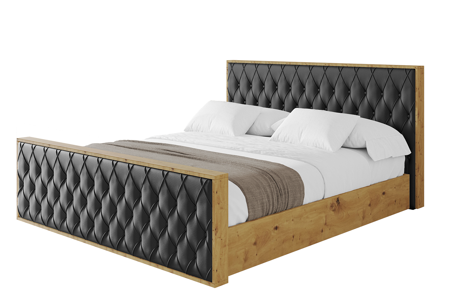 Polsterbett ENZO5-Z 120x200 cm Schwarz - Soft 11