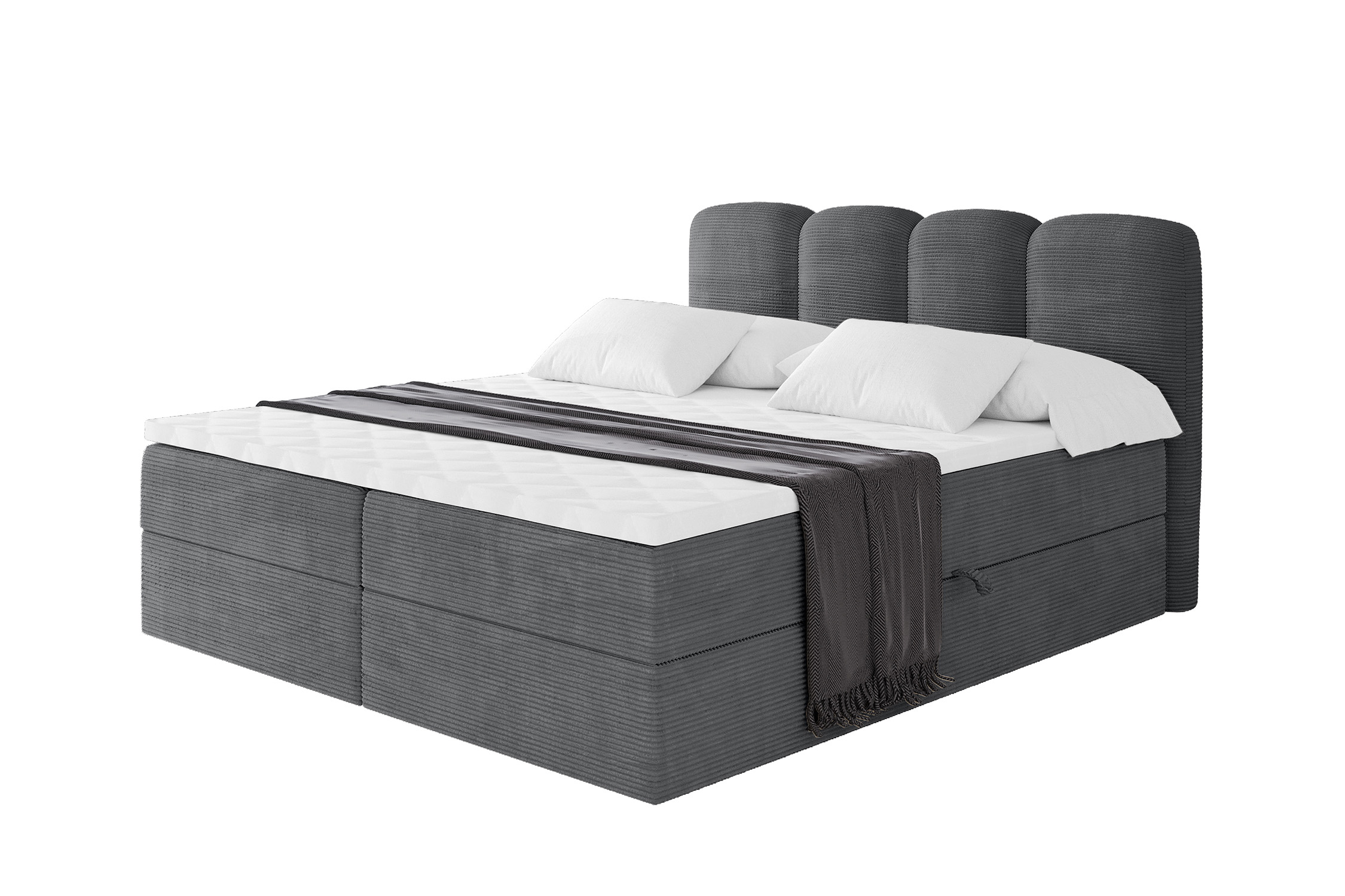 Boxbett NINA 120x200 cm Dunkelgrau - Poso 115